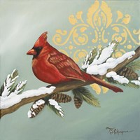 Winter Red Bird II Framed Print