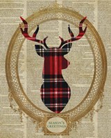 Holiday Tartan Deer I Framed Print