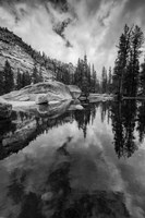 Reflective Lake At Yosemite NP (BW) Framed Print
