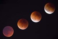 Composite Of The Phases Of A Total Lunar Eclipse Framed Print