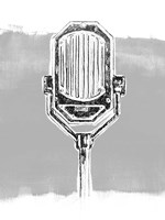 Monochrome Microphone III Framed Print