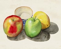 Still Life with Apples & Lemon II Framed Print