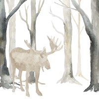 Winter Forest Moose Framed Print