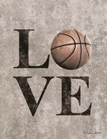 LOVE Basketball Framed Print