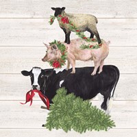 Christmas on the Farm VI Trio Facing left Framed Print