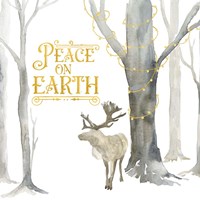 Christmas Forest III Peace on Earth Framed Print