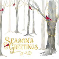 Christmas Forest IV Seasons Greetings Framed Print