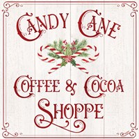 Vintage Christmas Signs I-Candy Cane Coffee Framed Print