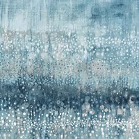 Rain Abstract IV Blue Silver Framed Print