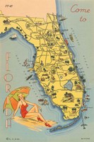 Florida Postcard VI Framed Print