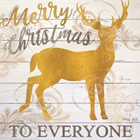Merry Christmas Deer Framed Print