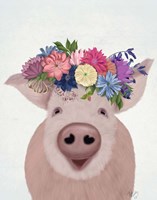 Pig and Flower Crown Fine Art Print