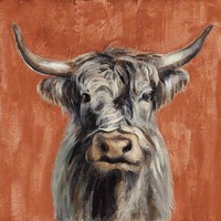 Highland Cow on Terracotta Framed Print