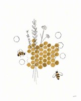 Bees and Botanicals IV Framed Print