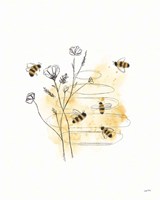 Bees and Botanicals I Framed Print