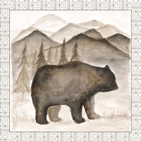 Bear w/ Border Framed Print