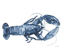 Beach House Kitchen Blue Lobster White Framed Print
