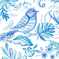 Birds in Blue I Framed Print