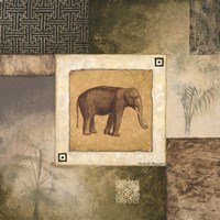 Elephant Woodcut Framed Print