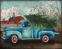 Blue Truck and Tree I Framed Print