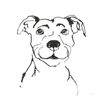 Line Dog Pitbull I Framed Print