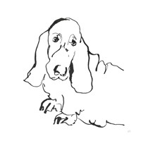 Line Dog Basset Hound Framed Print