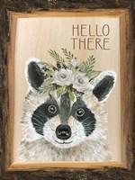 Hello There Raccoon Framed Print