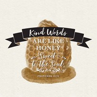 Bee Hive Sentiment II-Kind Words Framed Print