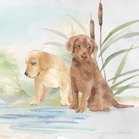 Woodland Dogs II Framed Print