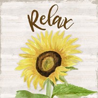 Fall Sunflower Sentiment III-Relax Framed Print