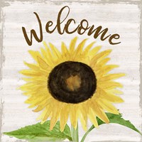 Fall Sunflower Sentiment IV-Welcome Framed Print