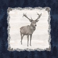 Blue Cliff Mountains II-Deer Framed Print