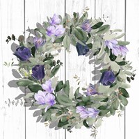 Purple Tulip Wreath II Framed Print