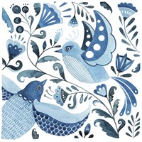 Blue Bird Folk II Framed Print
