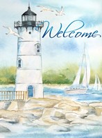 East Coast Lighthouse portrait I-Welcome Framed Print