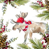 Holiday Moose Framed Print