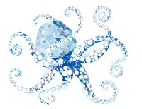 Azul Dotted Octopus I Framed Print