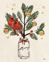 Christmas Lovebirds XIII Merry Framed Print