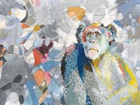 Abstract Chimpanzee Framed Print