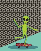 Skating Alien Framed Print