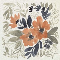 Sienna & Paynes Flowers I Framed Print