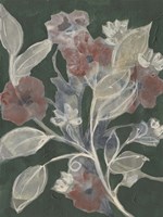 Blooms on Hunter Green II Framed Print