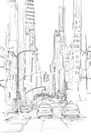 Pencil Cityscape Study IV Framed Print