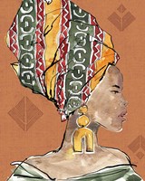 African Flair V Warm Framed Print
