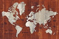 Old World Map Rust Framed Print