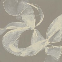 White Ribbon on Beige II Framed Print