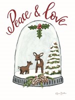 Peace and Love Deer Framed Print