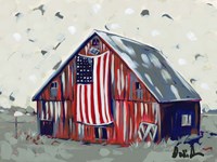 Farm Pop Barn I-Flag Framed Print