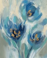 Blue Fairy Tale Floral I Framed Print