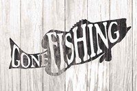 Gone Fishing Sign Framed Print